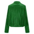 thumbnail image 5 of LEAVINGSUO Fall Winter Clearance Cardigans for Women Plus Sizes Fringe Coat for Women Faux Suede Leather Cowboy Style Coat Long Sleeve Tassels Cardigan Coat, 5 of 8