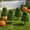 D, variant on Halloween Artificial Plants, Pumpkin-Shaped Faux Decorative Vegetation with Stakes for Garden, Yard, Patio & Outdoor Fall Harvest Halloween Decorations, Durable Plastic Pumpkin Garden Stakes