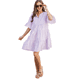thumbnail image 3 of Vestido Camisero Informal de Mujer con Mangas Acampanadas, Cintura Fruncida y Rayas, Color , Talla S, 3 of 8