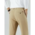 thumbnail image 2 of Men's 4-Way Stretch Dress Pants - Mid-Rise Straight Cut with Elastic Waist (Business Casual), 2 of 9