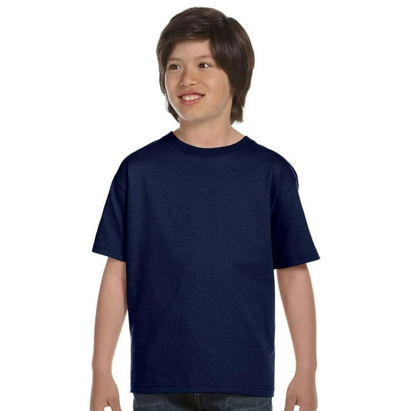 Hanes Youth Comfortsoft Short-Sleeve T-Shirt, Navy, Large, Style, 5480