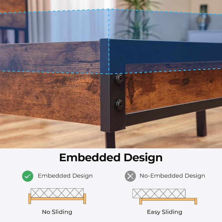 Sailvan Queen Bed Frame with Storage Headboard, Charging & RGB Lights photo 7