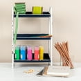 thumbnail image 3 of Creative Co-Op Heavily Distressed Navy 3-Tier Metal Tray with White Frame & Rim, 3 of 8