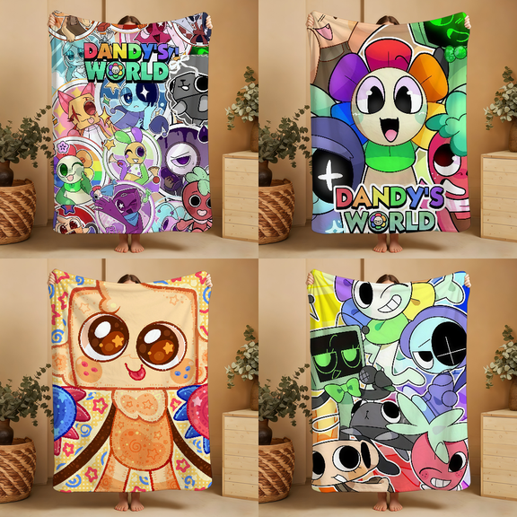 Cartoon Cute D-Dandys W-World Soft Warm Super Bed Sofa Car Flannel Blanket