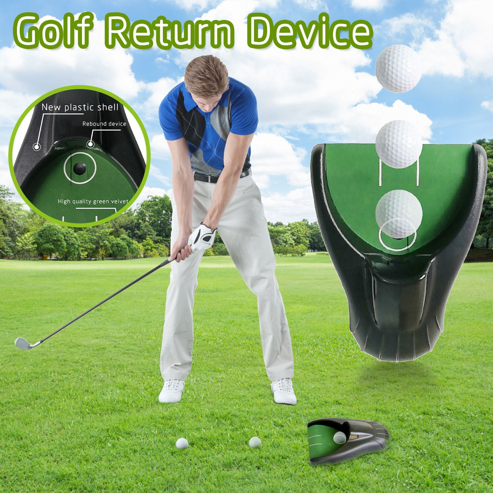 Ycolew Golf Putting Return Machine,Golf Putting Green,Golf Ball Kick