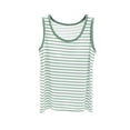 thumbnail image 7 of Liweisiy Striped Tank Tops For Womens Sleeveless Crewneck Relaxed Fit Pajama Tops Layer Printed Casual Sleepwear Green L, 7 of 7
