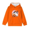 thumbnail image 6 of CBASIHI Girls Halloween Sweatshirts with Pockets Long Sleeve Fleece Warm Casual Cute Ghost Pumpkin Print Pullover Hoodies Orange 5 T, 6 of 7