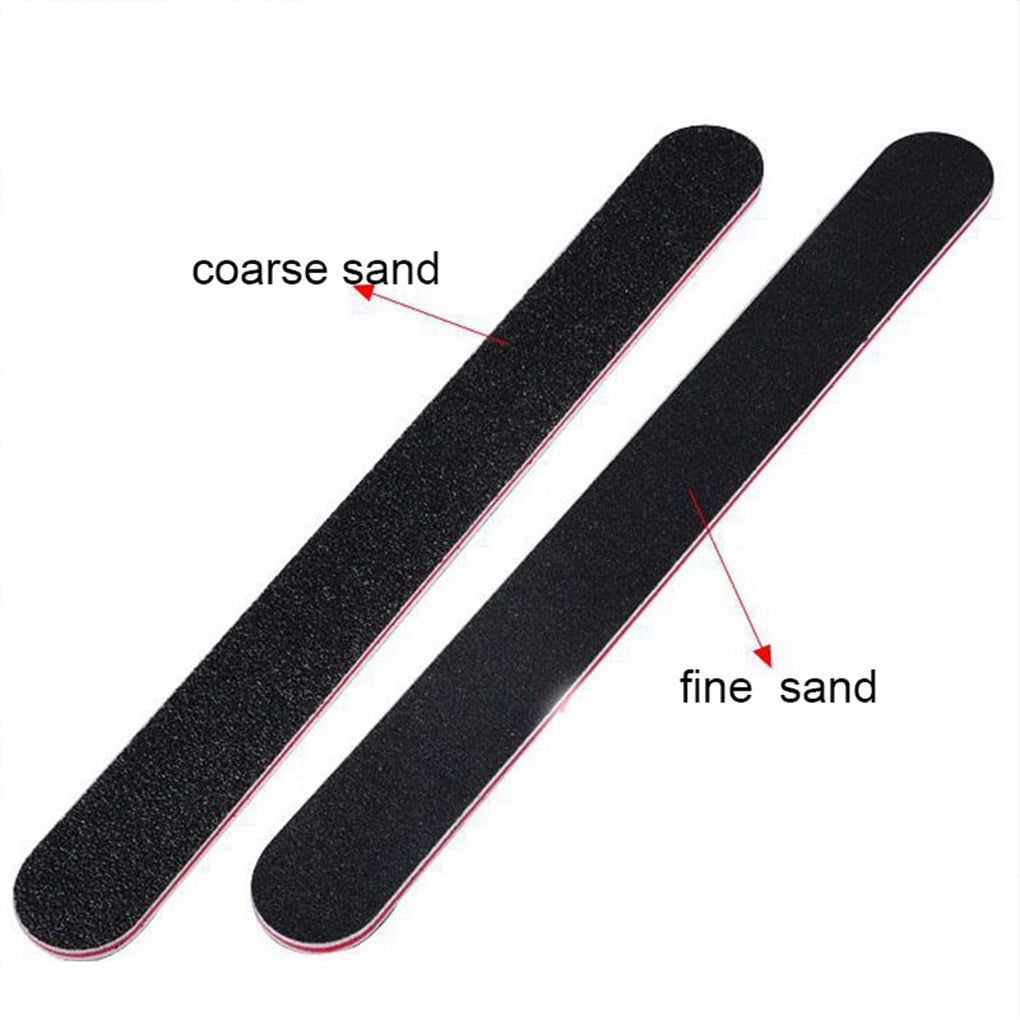 50 Pcs Double Sided Nail File Emery Board Black Rectangular Lighter