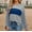 Blue, variant on Aloohaidyvio Women's Summer Long Sleeve Tops Oversized 2025 Spring Trendy Crew Neck Casual Color Block Blouses