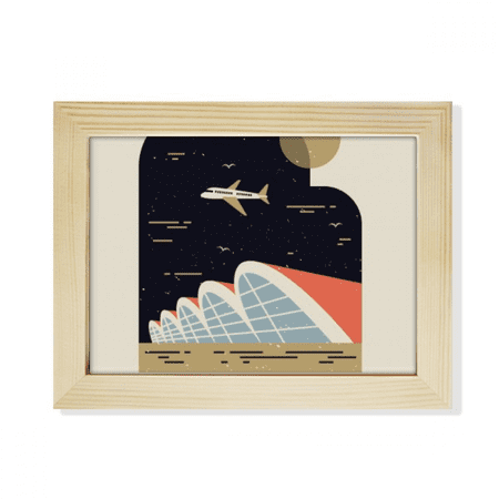 Hong Kong International Airport Desktop Photo Frame Picture Art Decoration Painting 6x8 inch
