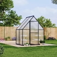 thumbnail image 1 of Serre en Polycarbonate 6*4 Pi Robuste à Entrée Piétonne – Cadre en Aluminium Renforcé et Résistant aux Intempéries, Protection UV, Installation Rapide, Doubles Portes et Évent de Toit, Idéale pour la Plantation de Jardin Extérieur, 1 of 9
