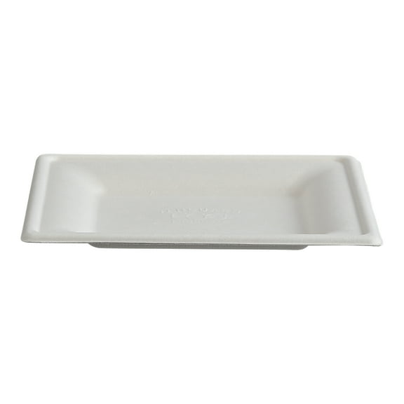Vanguard Renewable & Compostable Square Molded Fiber Plates - Small