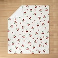 thumbnail image 3 of Kids Red Cherry All Season Bed Blanket Twin 60"x80" Cherry Pattern Plush Throw Blanket Cute Fruit Flannel Fleece Blanket Kawaii Cartoon Fruit Room Decor Fashion, 3 of 5