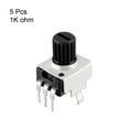 thumbnail image 2 of Uxcell 1K Ohm Film Potentiometer Variable Resistors Single Turn Rotary Carbon Metal Silver Tone 5pcs, 2 of 4