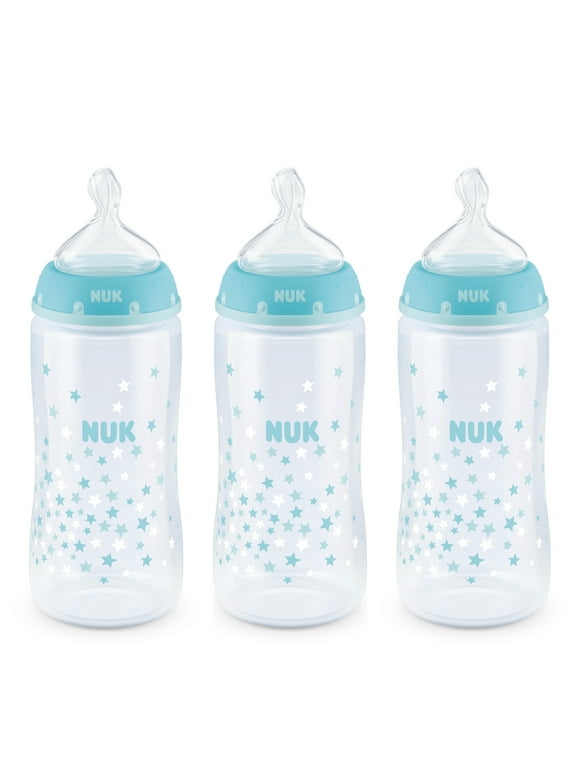 NUK Smooth Flow Anti-Colic Bottle, 10 oz, 3 Pack, 0+ Months, Colors May Vary