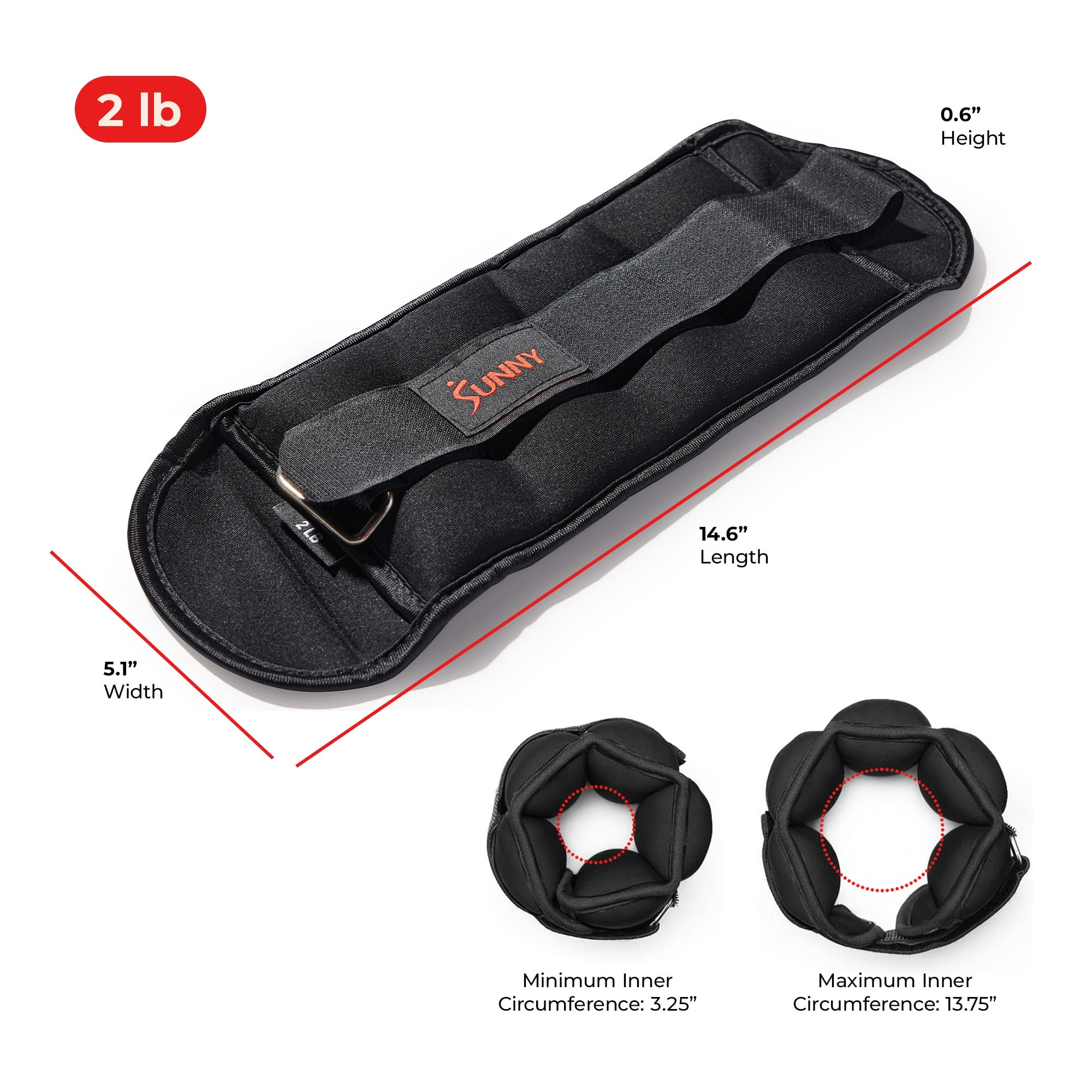 Sunny Health & Fitness Poids cheville 2 livres (paire) - SF-WA01-2