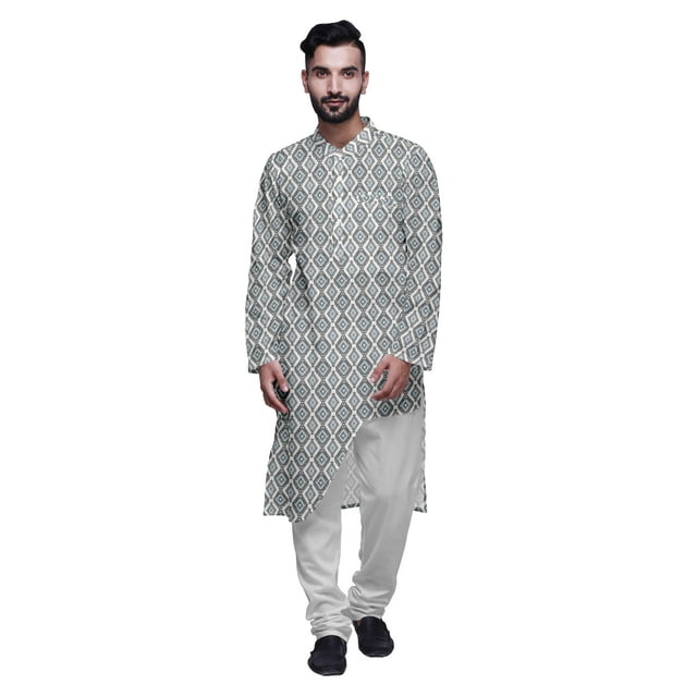 Atasi Ensemble Kurta Designer pour Garçons Kurta Longue Imprimée Pyjama Vêtements d'Été