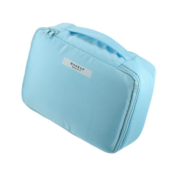 Unique Bargains Floral Makeup Bag Zipper Flower Cosmetic Pouch Blue