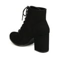 thumbnail image 3 of Qupid GK00 Women Faux Suede Lace Up Chunky Heel Bootie, 3 of 5
