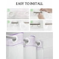 thumbnail image 5 of No Hook Shower Curtain with Snap-in Liner, Purple Stripe Waterproof Fabric Bathroom Curtains, Abstract Art Modern Vertical Striped Bath Curtains & Mesh Top Window 72"x78" Long, 5 of 6