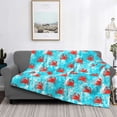 thumbnail image 2 of Fuzoiu Crab Swims In The Ocean Print Flannel Blanket,Throw Blanket,Flannel Home Decor,Fleece Bed Blankets,Cozy Soft Blanket for Bed, Sofa, Camping, and Travel-80"x60", 2 of 6