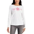 thumbnail image 2 of Karen Scott Snowflake Graphic Top Winter White S, 2 of 2