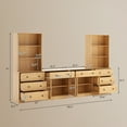 thumbnail image 3 of RichYa 4Pcs Kitchen Pantry Storage Cabinet,Modular Furniture Cabinets with Drawers,Hutch Buffet Cabinet with Display Glass Doors for Dining Room,Wood, 3 of 10