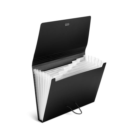 Staples Moisture Resistant Reinforced Plastic Accordion File 7-Pocket Letter Size Black (TR51834)
