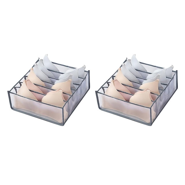 Caja de malla de almacenamiento Cateissary organizador de sujetadores Gris 2piezas