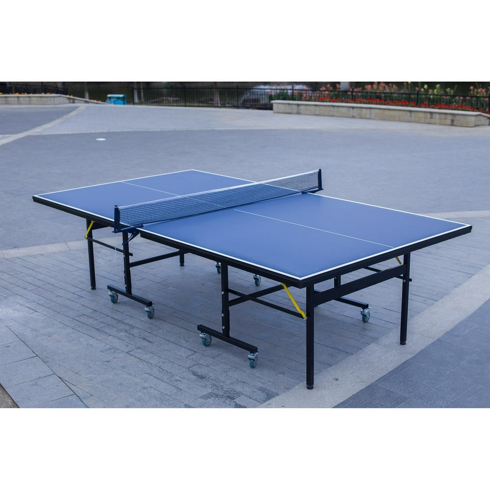 Indoor Outdoor Tennis Table, Professional Ping Pong Table with Net, Single Player Playback Mode