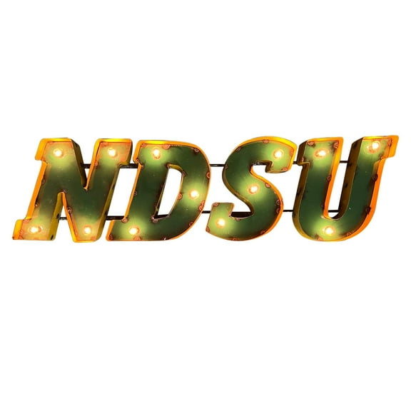 N. Dakota State Thundar illuminated recycled metal wall decor