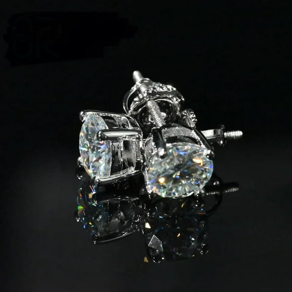 2Ct Round Cut Lab Created Diamond Solitaire Stud Earrings in 14K White Gold Plated