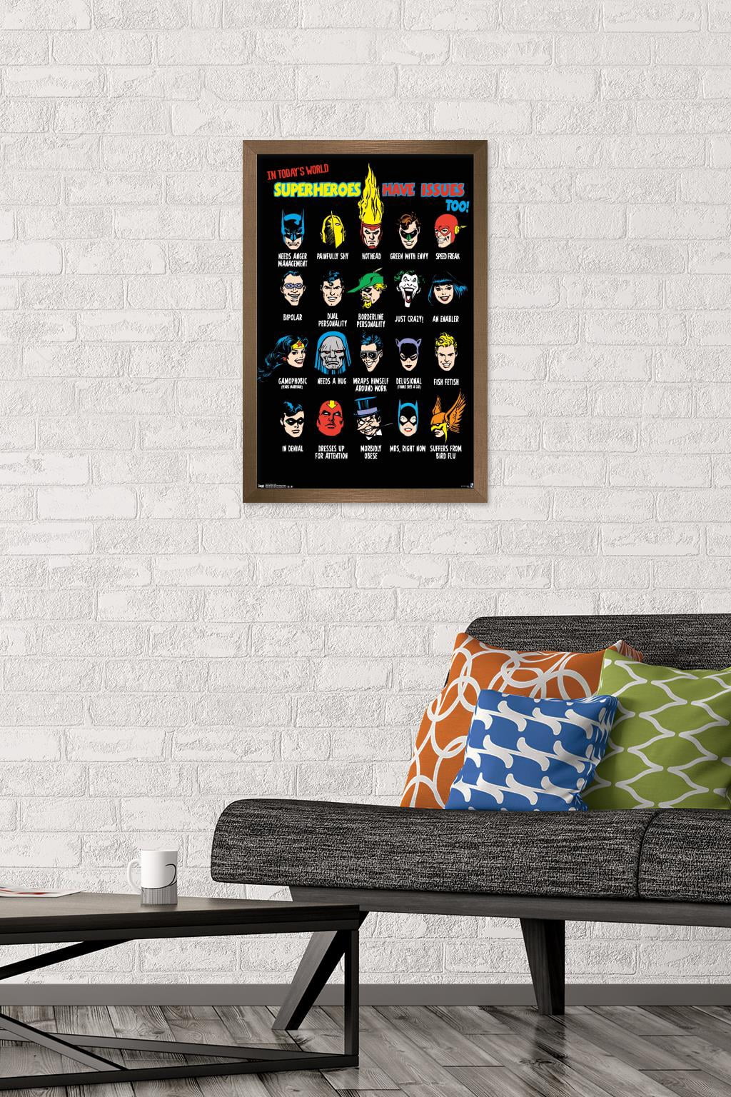 DC Comics - Justice League - Issues Wall Poster, 14.725" x 22.375", Framed