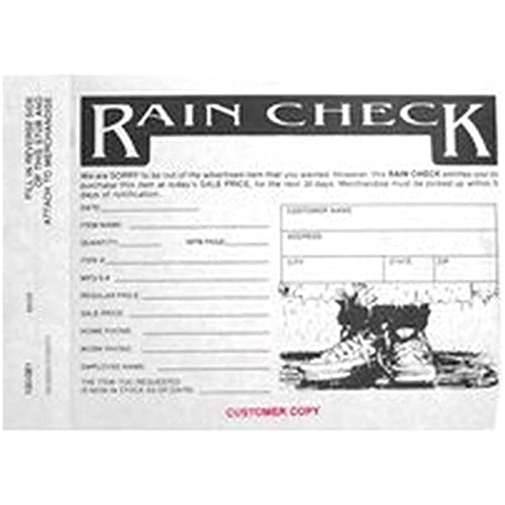 2147338,RAIN CHECK FORMS,3 PART ,