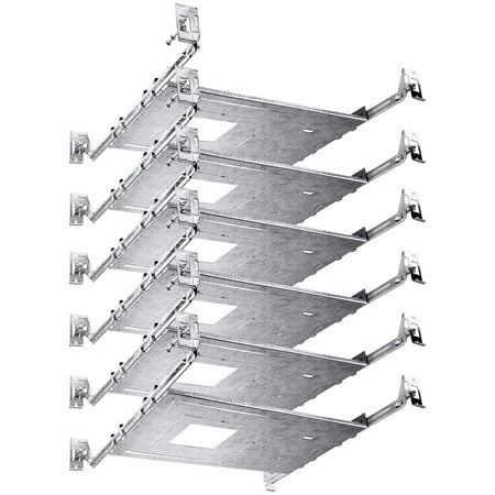 

Luxrite New Construction Mounting Plate 3-4-6 Inch Square LED Recessed Lighting Kits ETL Listed 6-Pack