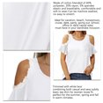 thumbnail image 2 of Top Con Hombros Descubiertos, Ribete De Encaje, Blusa Con Hombros Recortados, Transpirable, Cuello Redondo, Lindo Para Mujeres, Para Vacaciones, Fiesta En La Playa ANGGREK No, 2 of 5
