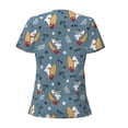 thumbnail image 4 of Naloa Surf Shark Print T-Shirts Short Sleeve V Neck Tees for Women Fashion Tops Trendy Lightweight Soft Casual Summer Outfits Clothes, 4 of 5