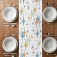 thumbnail image 6 of Blue Yellow Diamond Table Runner - 108 Inch Long, Kitchen Dining Table Runner Dresser Scarves, Modern Geometric Middle Century Farmhouse Decor for Coffee Tables Wedding Party Banquet, 6 of 8