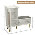thumbnail image 5 of HLR Modern L-Storage Entryway Bench, Changing Shoe Benches for Entryway Living Room, White, 5 of 7