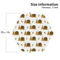 thumbnail image 2 of Leather Coasters with Heat-resistant for Drinks, Brown White Snail Print -标题2 Hexagon, 2 of 5