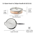 thumbnail image 3 of Sartén salteadora Hestan CopperBond de 3.5 cuartos para inducción, 3 of 9