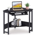 thumbnail image 1 of ODK Modern Triangle Corner Computer Desk with Smooth Keyboard Tray, Black, 1 of 8