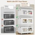 thumbnail image 6 of 660 Qt Extra Large Stackable Storage Bins with Lid, 165Gal Collapsible Closet Organizer and Storage Drawers with Wheels, Plastic Storage Box for Closet Clothes Organization,White, 6 of 11