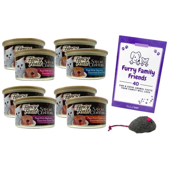 Gourmet Cat Food 4 Flavor 8 Can Sampler (2) Each: Tuna, Beef, Chicken, Salmon (3 Ounces) MerlinsMart Zine   Catnip Toy | Savory Centers