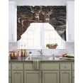 thumbnail image 2 of Forest Deer Kitchen Swag Valances for Windows, Farmhouse Vintage River Elk Swag Valances Curtains for Living Room, Rod Pocket Window Treatments for Bathroom, Bedroom, Cafe, 56"x36", 2 of 6