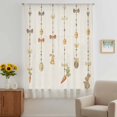 thumbnail image 3 of Easter Sheer Curtains 96 Inches Long, Vintage Funny Country Bunny Eggs Cute Bow Beige Light Filering Curtains, Privacy Drapes Simi Floor to Veiling Curtain for Living Room Bedroom Window Treatment, 3 of 9