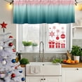thumbnail image 6 of Pink Turquoise Ombre Valances for Windows, Decorative Rod Pocket Window Valance Curtains, Teal Modern Geometric Striped Abstract Art Short Curtain Drapes for Living Room, 2 Panels, 54" W x 18" L, 6 of 8