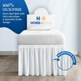 thumbnail image 3 of HNB Store Twin XL Dorm Bed Skirt | 28" in Drop Length Ruffled Style | Microfiber Made | White, 3 of 7