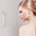thumbnail image 3 of Unique Bargains 4 Pcs No Slip Hair Side Combs Accessories Metal 1.6" Silver Tone, 3 of 6