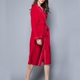 thumbnail image 5 of Pajama Skirt Women Kimonos Robes Waffles Weave Long Robe Knit Bathrobe Sleepwear Night Gowm Loungewear with Pocket S-20 Red-a M, 5 of 8